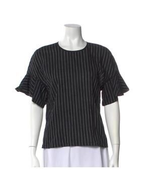Derek Lam 10 Crosby Striped Crew Neck Top Size M